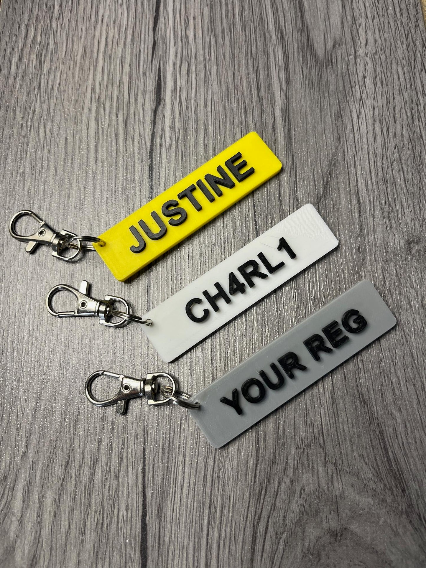Personalised Reg Key Rings