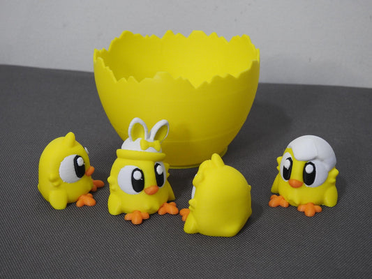 Cute Easter Chicks and cracked Egg