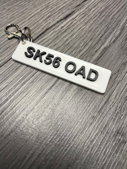 Personalised Reg Key Rings