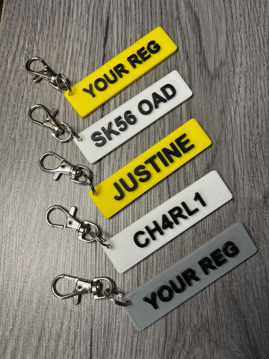 Personalised Reg Key Rings