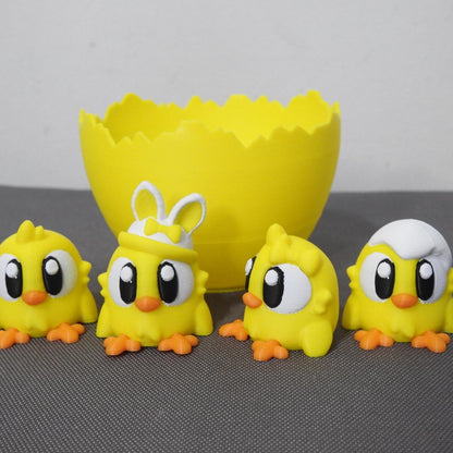 Cute Easter Chicks and cracked Egg